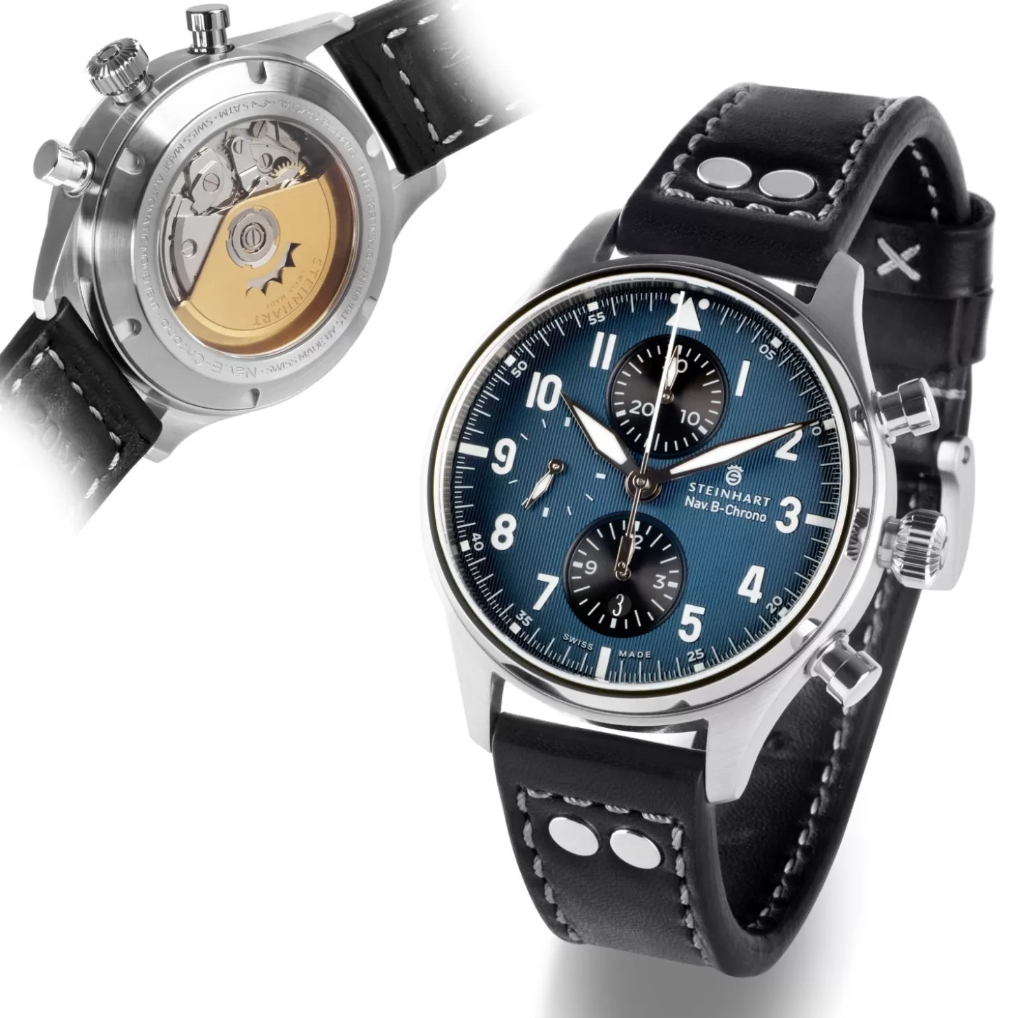 Nav.B-Chrono 42 Klassiek A-Type Blauw^Steinhart Watches Shop
