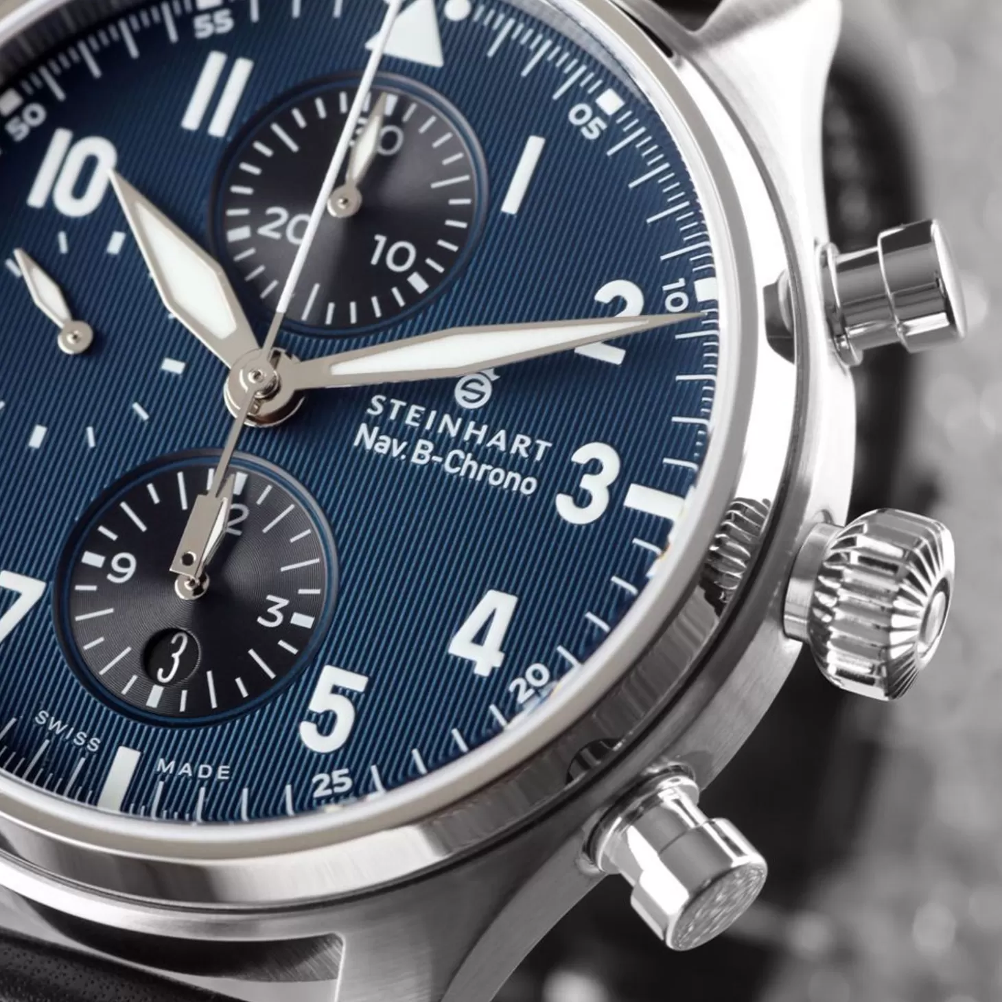 Nav.B-Chrono 42 Klassiek A-Type Blauw^Steinhart Watches Shop