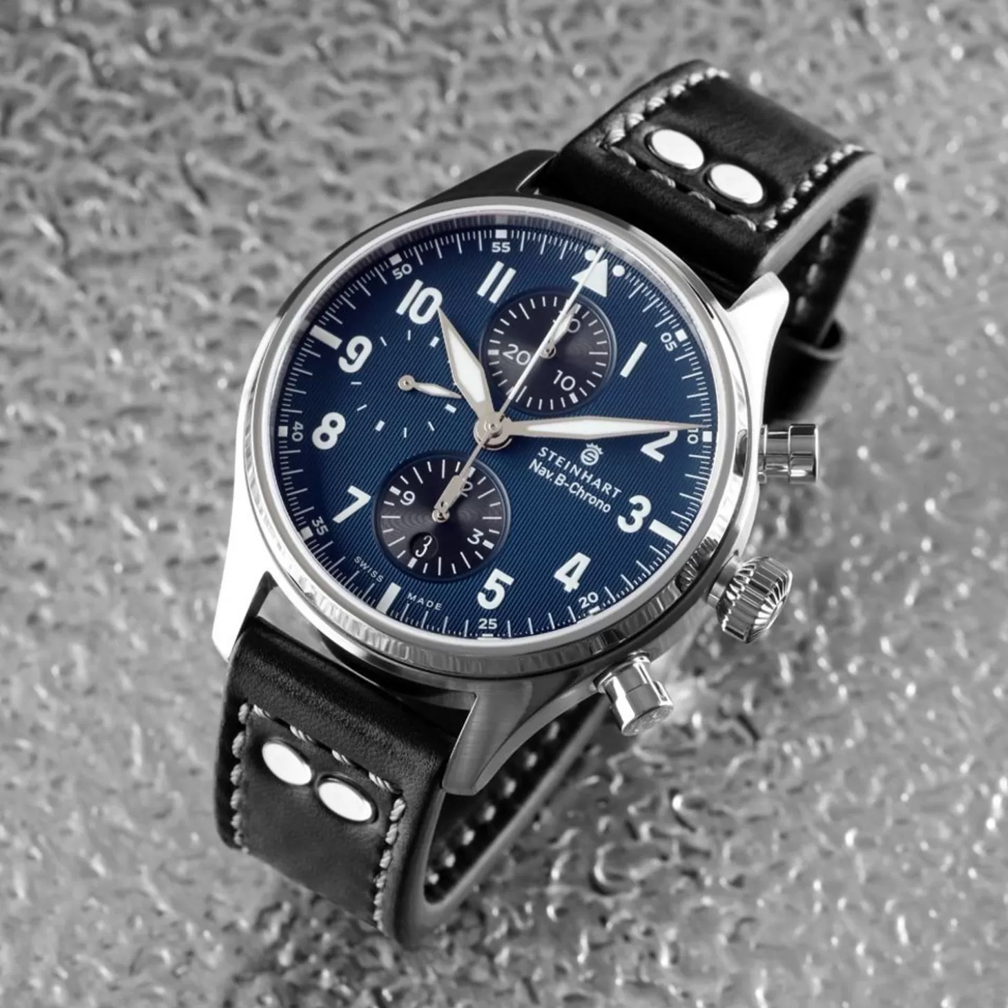 Nav.B-Chrono 42 Klassiek A-Type Blauw^Steinhart Watches Shop