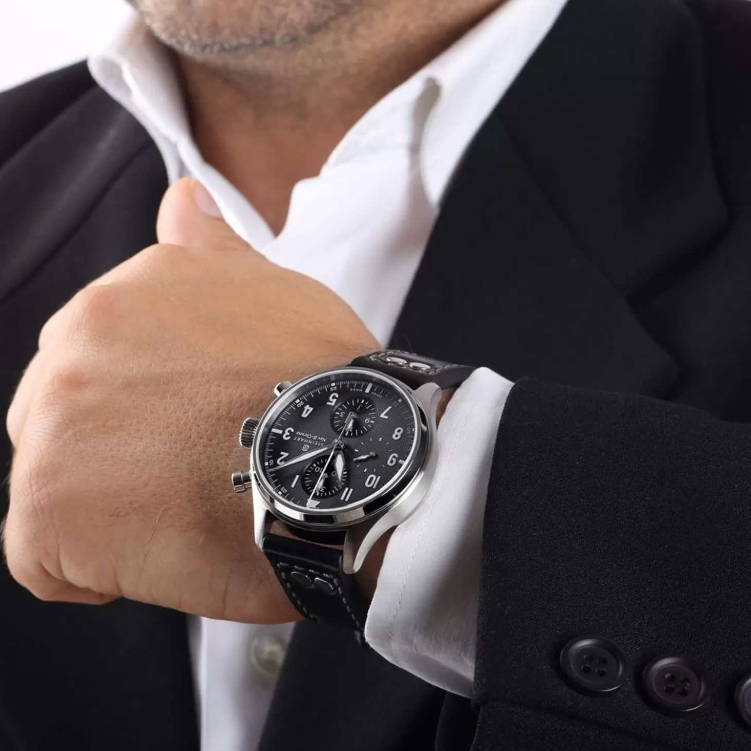 Nav.B-Chrono 42 Klassiek A-Type Zwart^Steinhart Watches Discount