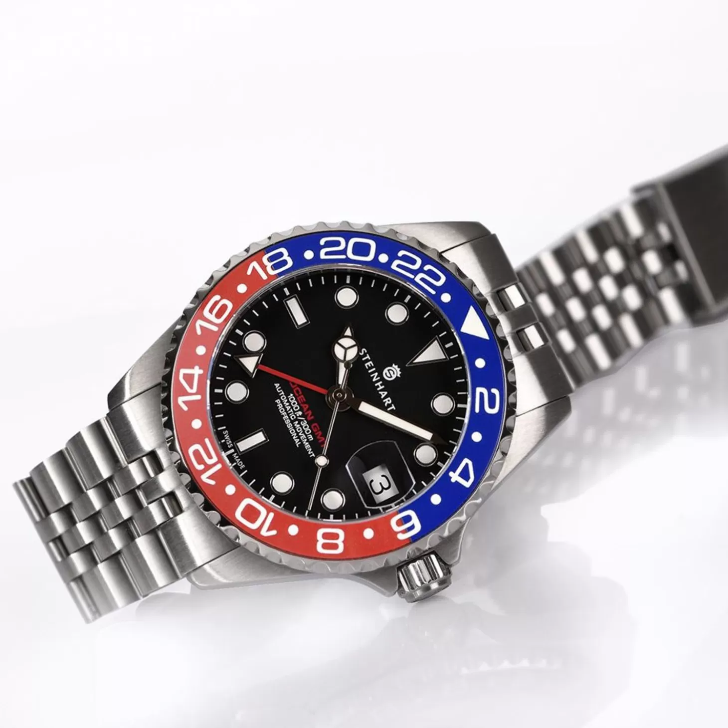 Ocean 39 Gmt.2 Blauw-Rood Keramiek Duikhorloge^Steinhart Watches Sale