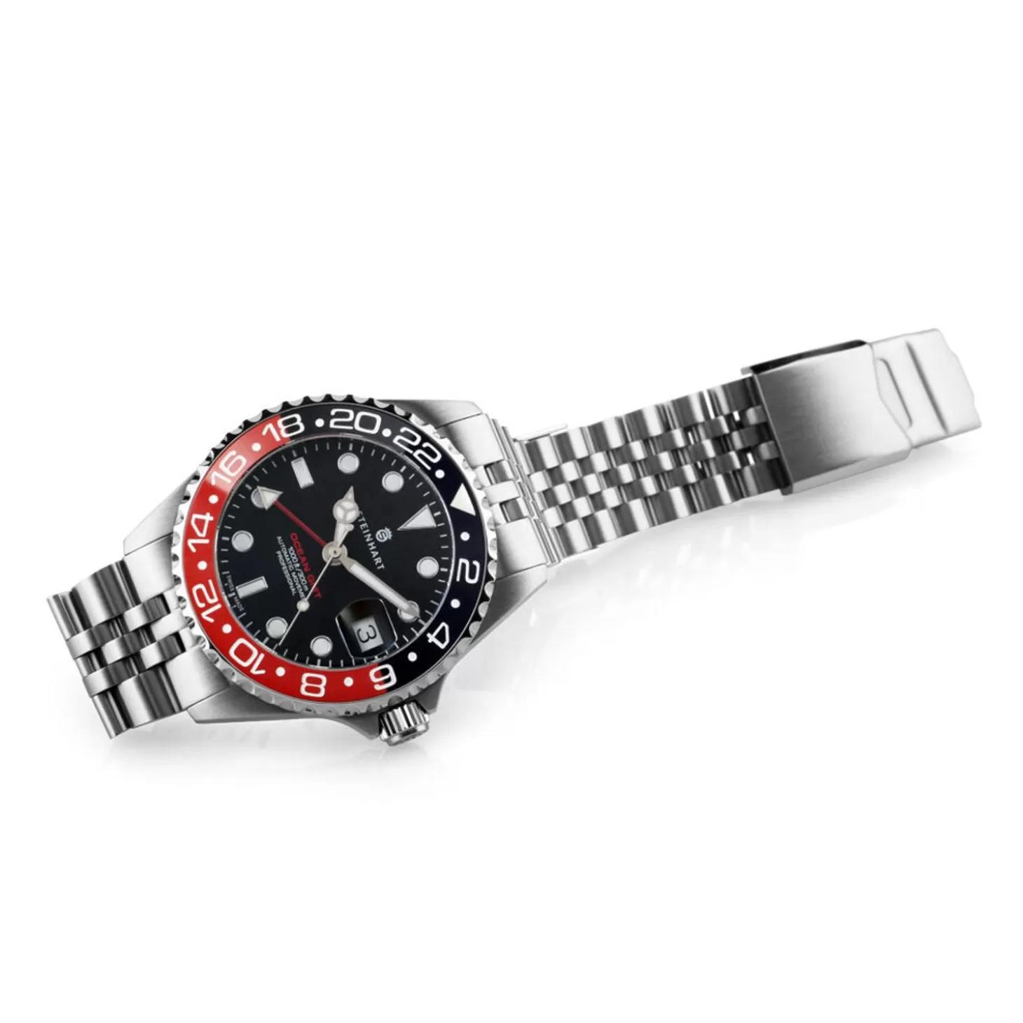 Ocean 39 Gmt.2 Zwart-Rood Keramiek Duikhorloge^Steinhart Watches Cheap