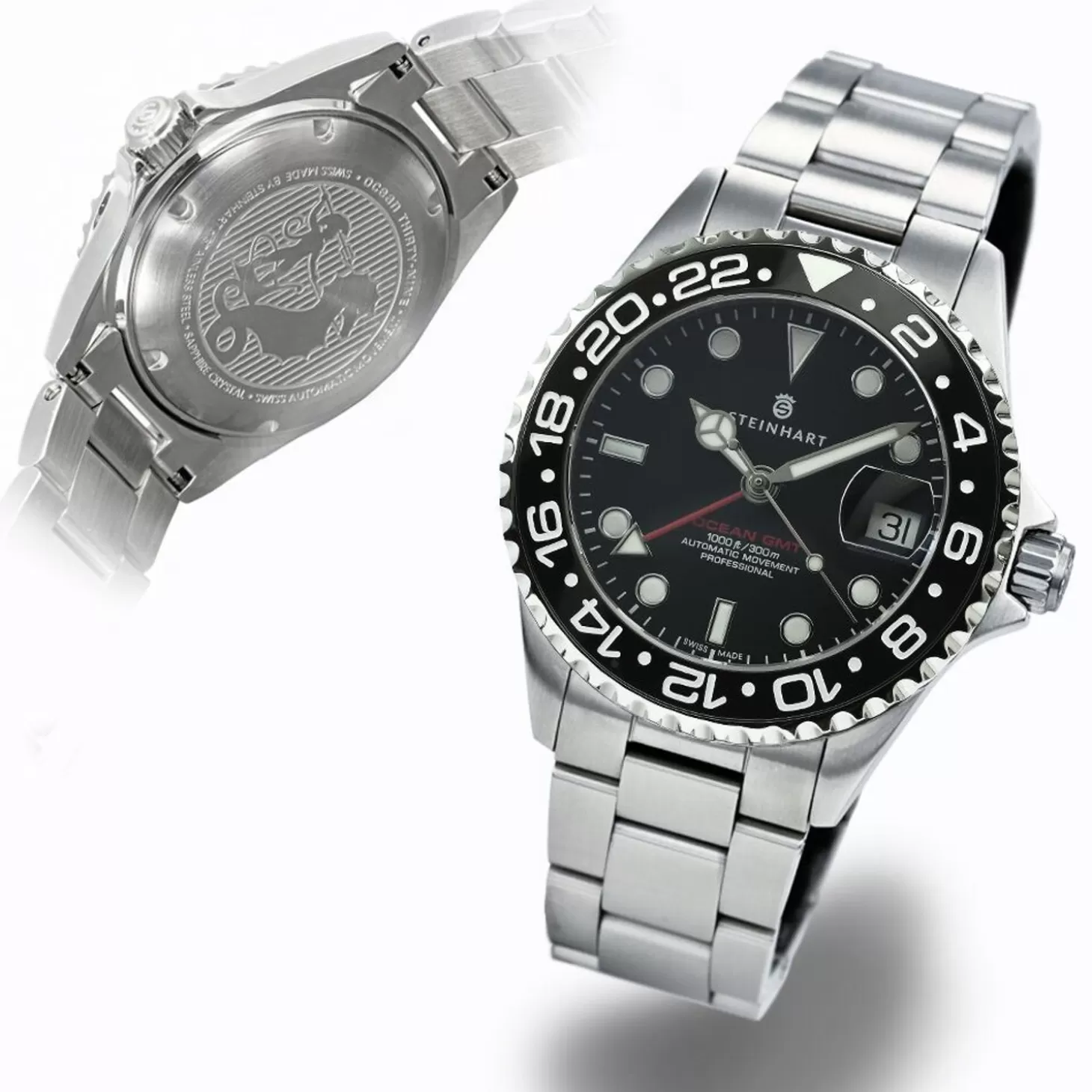 Ocean 39 Gmt Zwart Keramiek Duikhorloge^Steinhart Watches Clearance