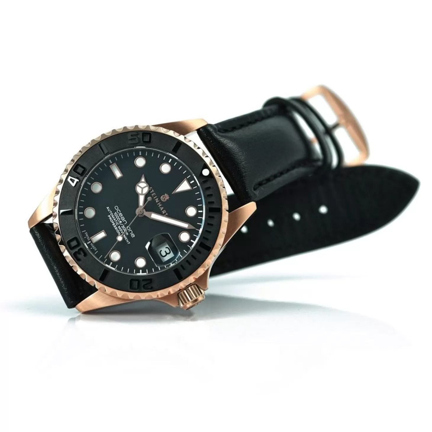 Ocean 39 Roze-Gouden Keramiek Duikhorloge^Steinhart Watches New