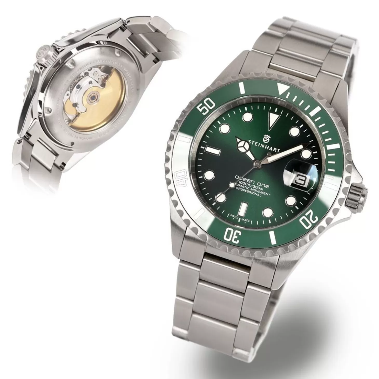 Ocean One Dubbelgroen Keramiek Premium Duikhorloge^Steinhart Watches Discount