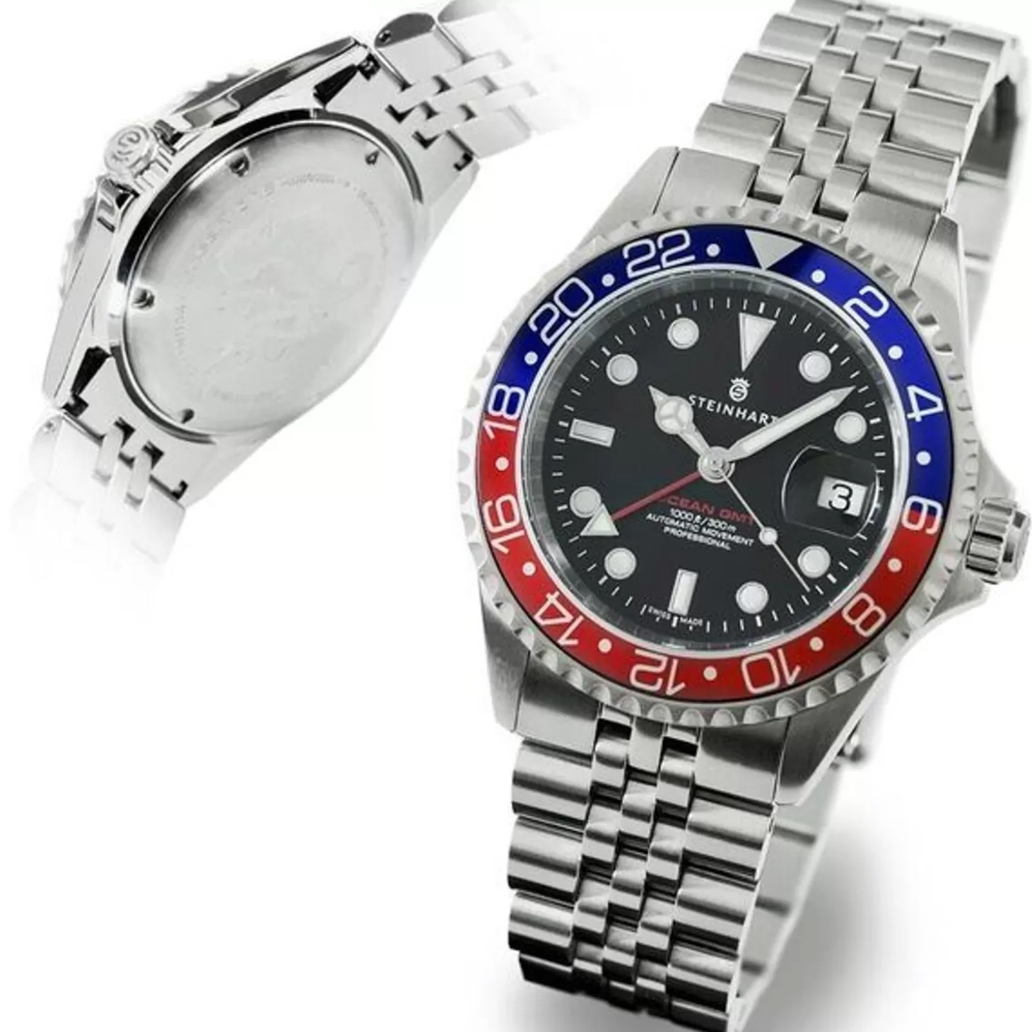 Ocean One Gmt Blauw-Rood.2 Duikhorloge^Steinhart Watches Online