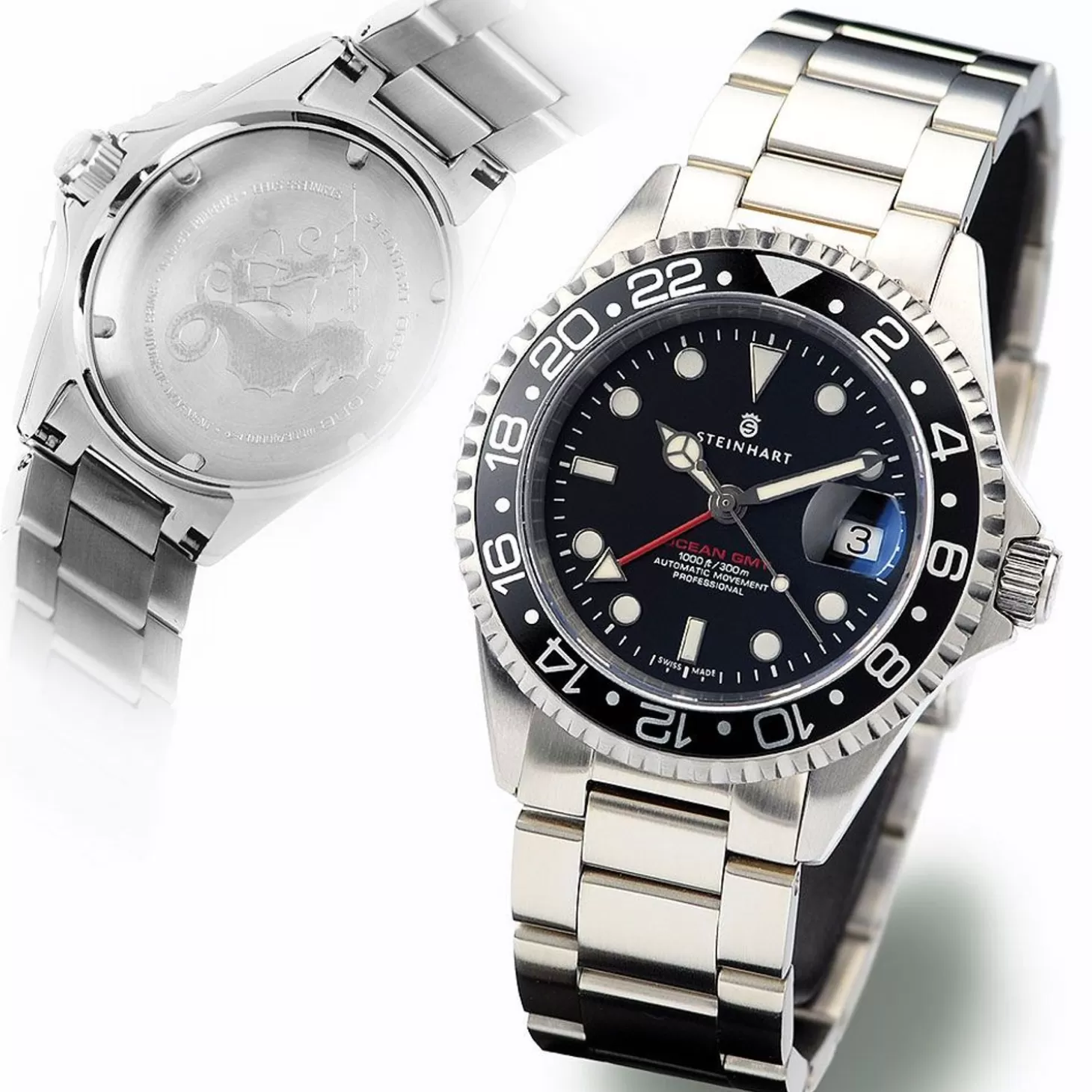 Ocean One Gmt Zwart Duikhorloge^Steinhart Watches Cheap