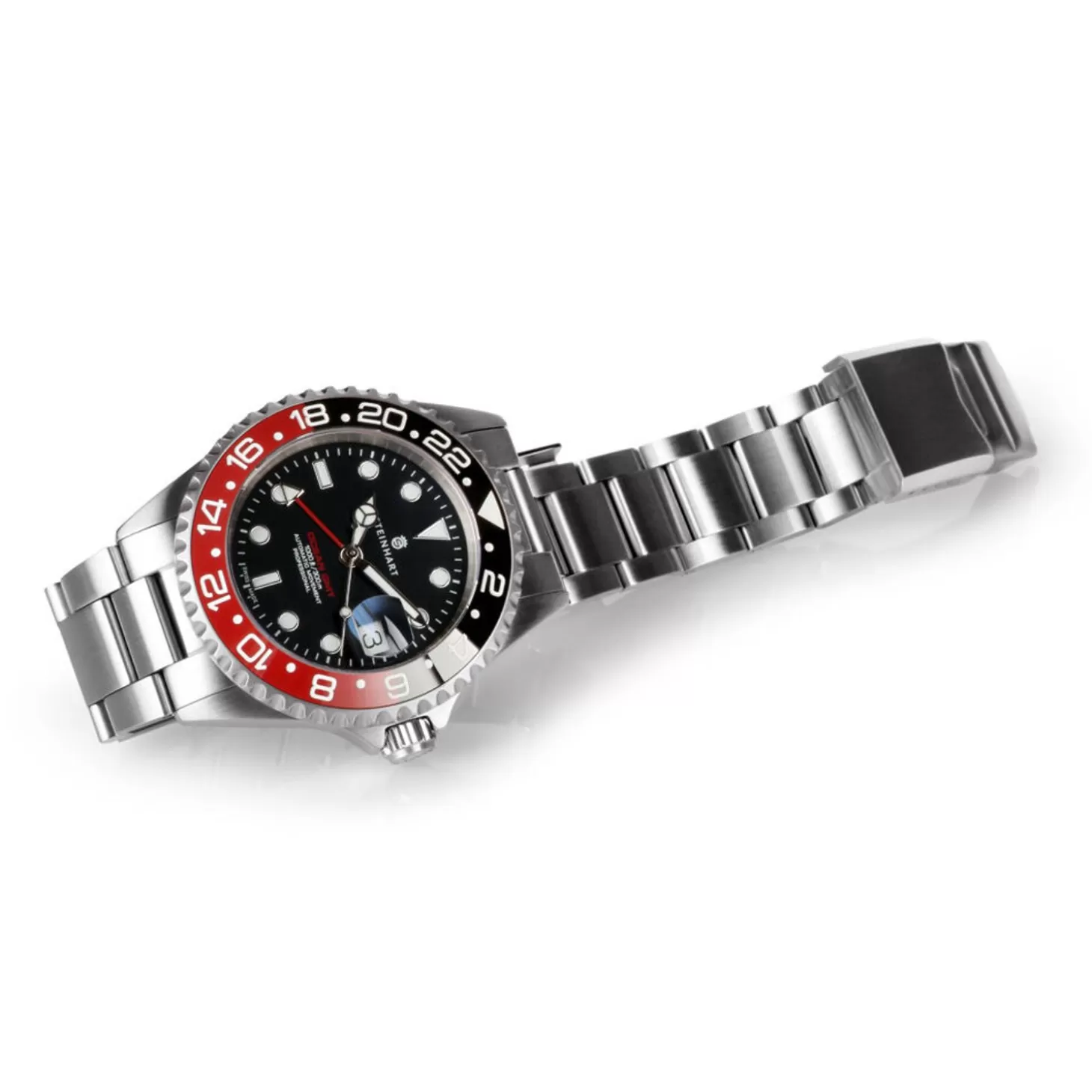 Ocean One Gmt Zwart-Rood Keramiek Duikhorloge^Steinhart Watches Outlet