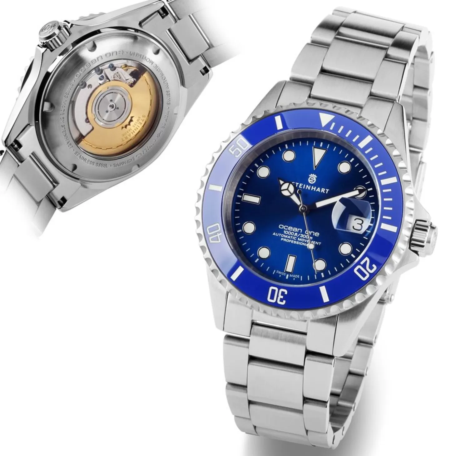 Ocean One Premium Duikhorloge Van Blauw Keramiek^Steinhart Watches Shop