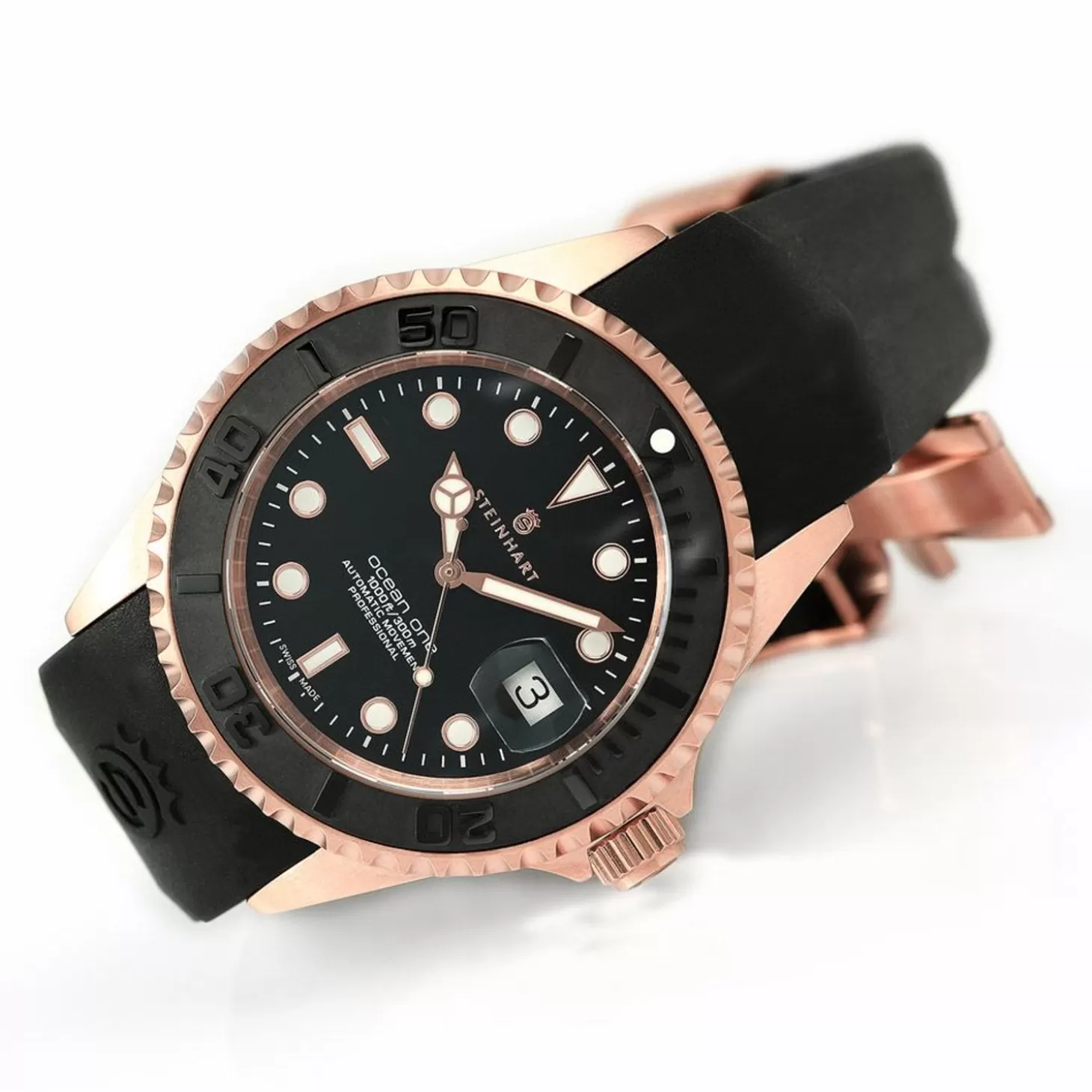 Ocean One Roze-Gouden Keramiek Duikhorloge^Steinhart Watches Sale