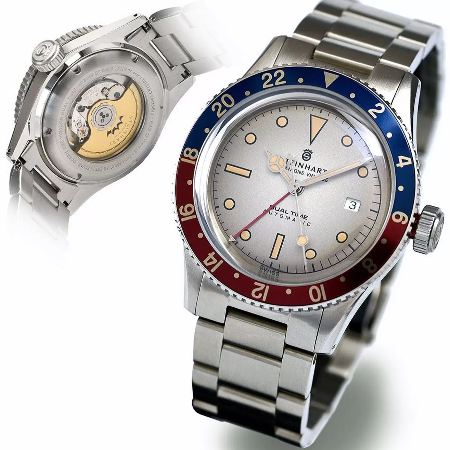 Ocean One Vintage Dual-Time Premium Duikhorloge^Steinhart Watches Discount