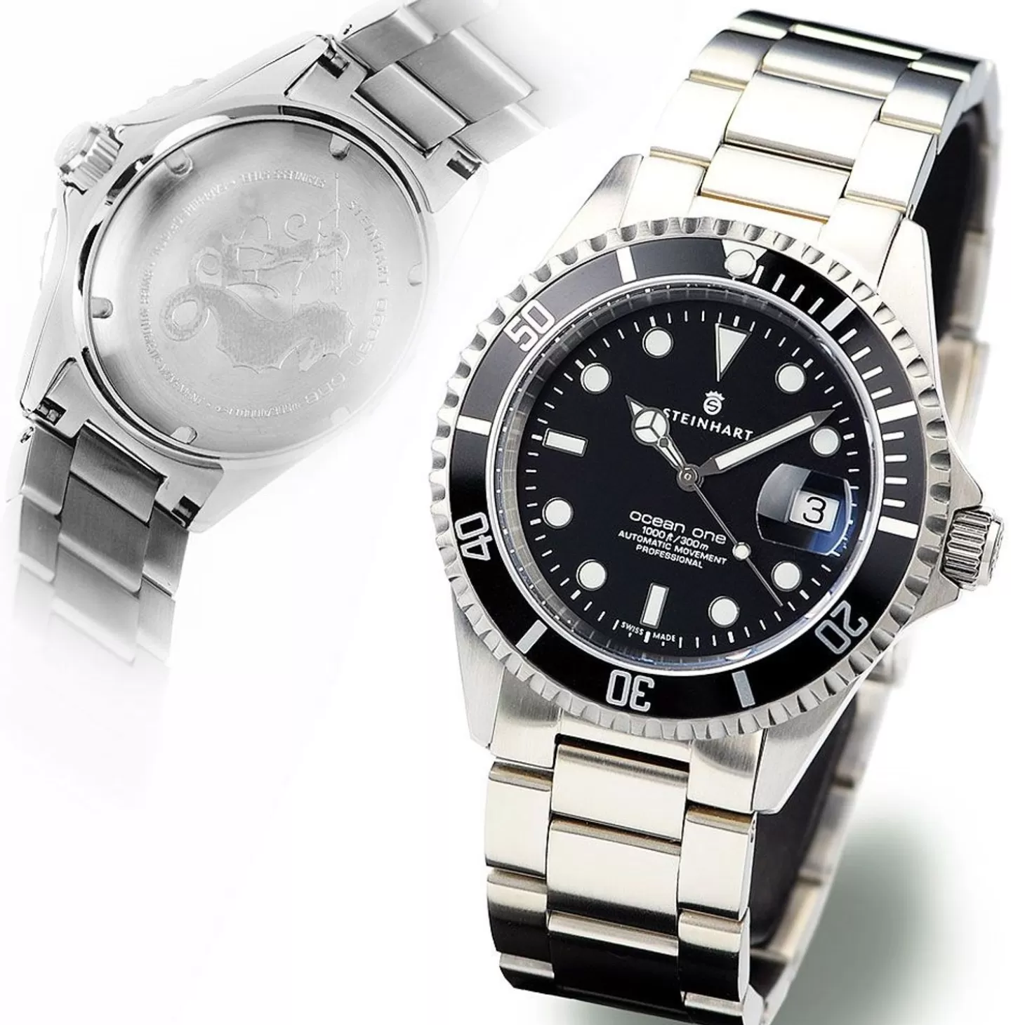 Ocean One Zwart Duikhorloge^Steinhart Watches Store